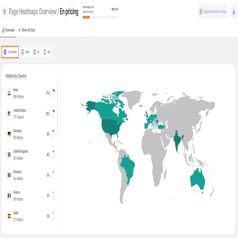 Global Page View Map
