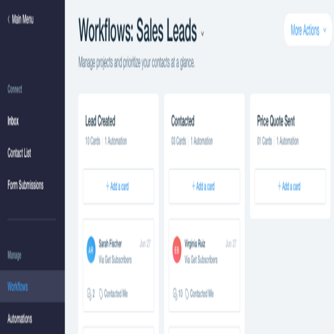 Workflows - Beste Wix-App für Projektmanagement